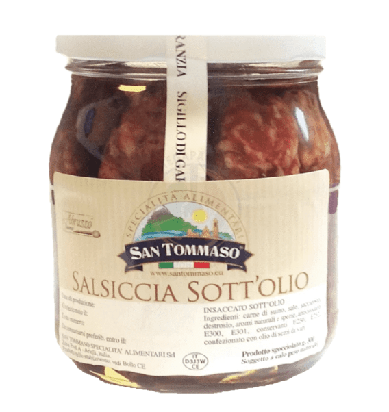 Suszona kiełbasa w oleju Salsiccia sott'olio SAN TOMASSO 300g