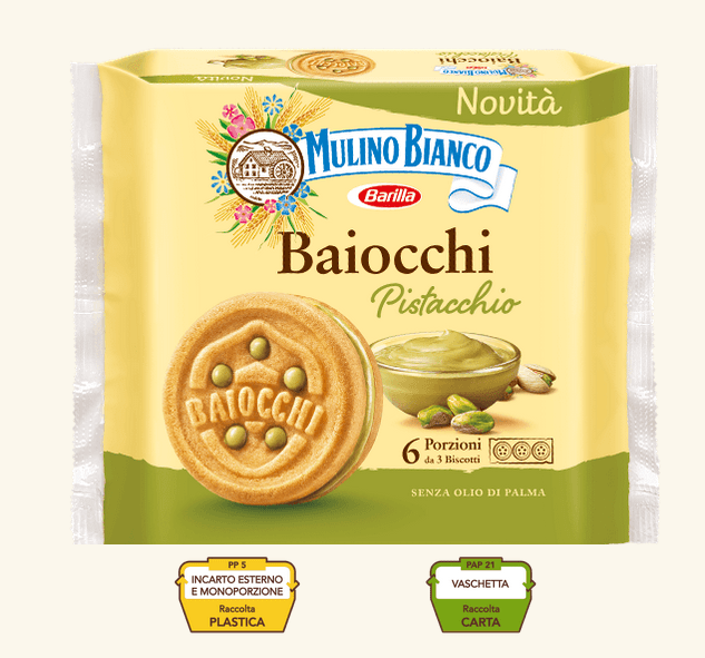 Baiocchi z pistacjami Mulino Bianco 168g